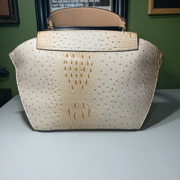 Cato Cream & Gold faux exotic large purse with cross body strap - Picture 3 of 6